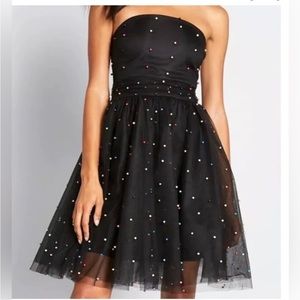 BETSEY JOHNSON RAINBOW PEARL TULLE DRESS Size 8